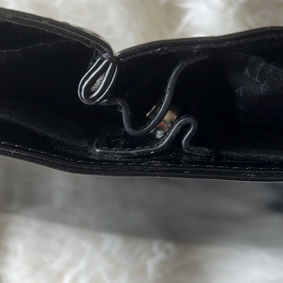 Etienne Aigner Patent Leather Signature Embossed Handbag Purse Black - Picture 5 of 11